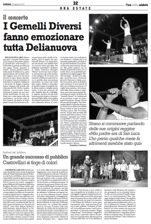 L'Ora della Calabria 18ago2013 Gdv